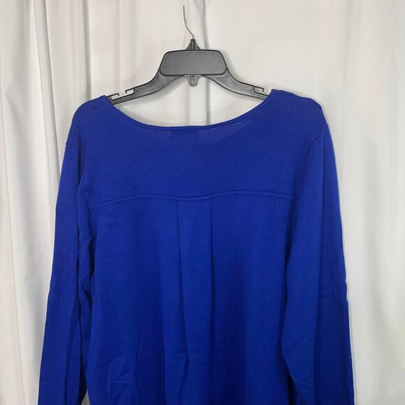 Tahari knit tunic sweater top women's 18 - 20 royal blue tunic style fine gauge - Picture 7 of 16